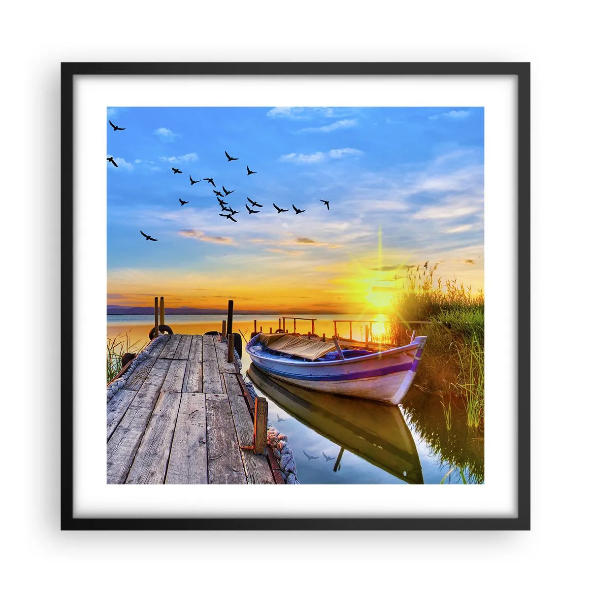 Póster en marco negro - Adiós, hasta mañana - 50x50 cm