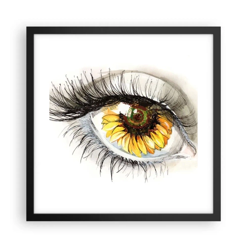 Póster en marco negro - Un aspecto tan caluroso como el verano - 40x40 cm