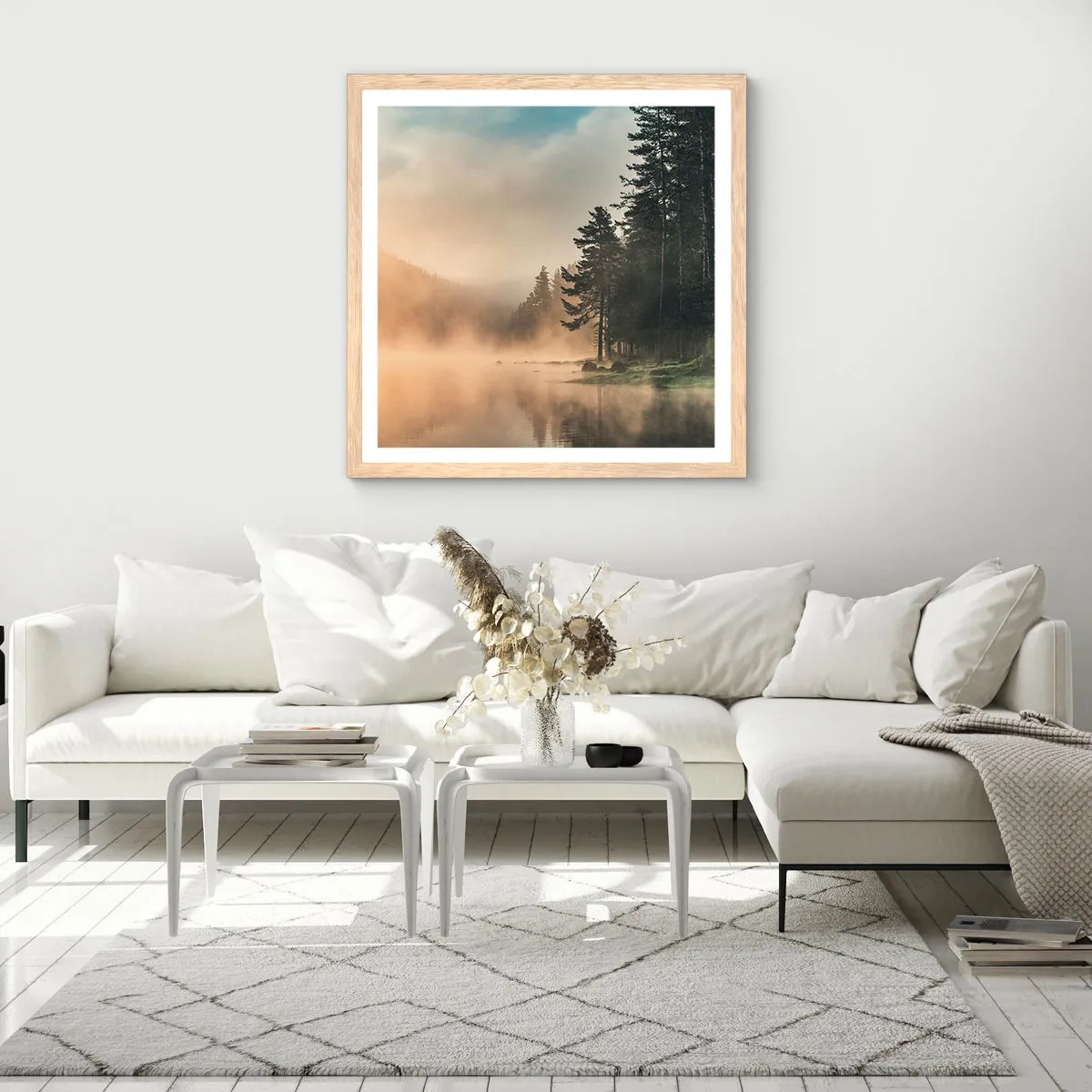 Póster en marco roble claro - El nacimiento de un día - 60x60 cm