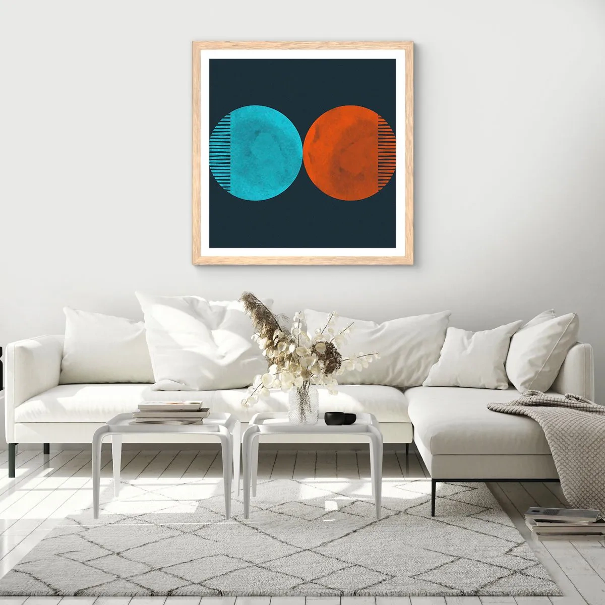 Póster en marco roble claro - ¿Solo geometría? - 50x50 cm