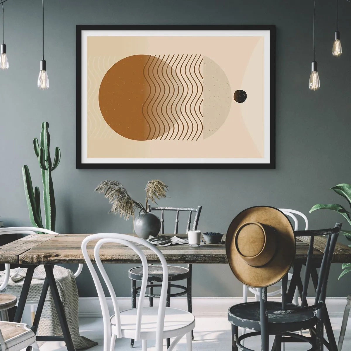 Póster en marco negro - Sobre el origen de las figuras geométricas - 40x30 cm