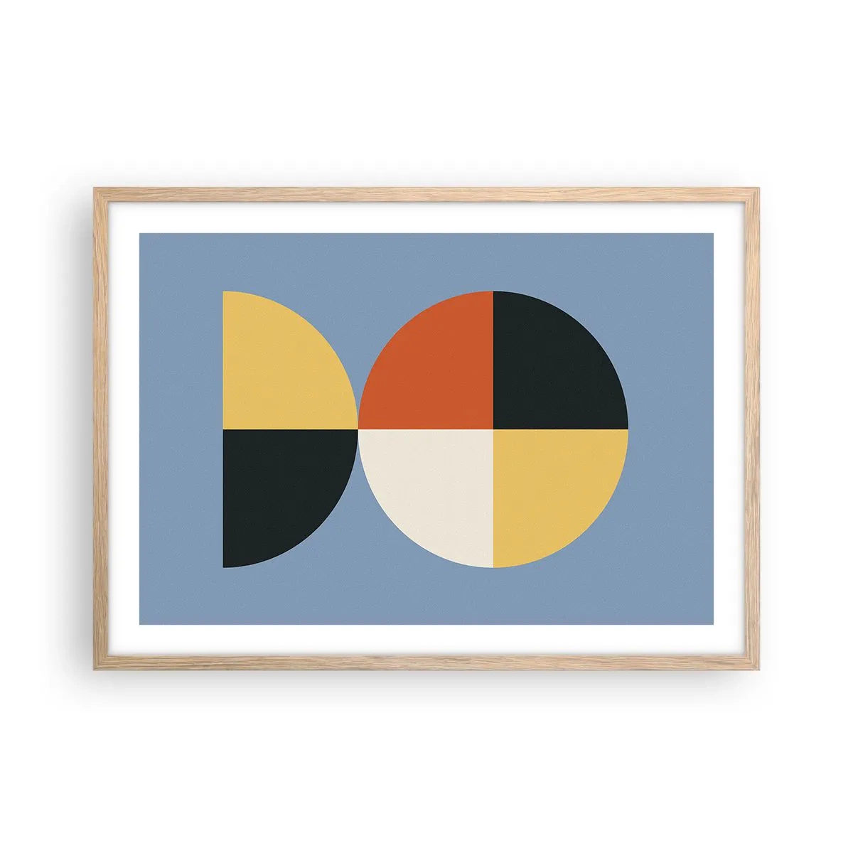 Póster en marco roble claro - Mira y cuenta - 70x50 cm