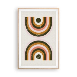 Póster en marco roble claro - Abstracción gemela - 61x91 cm