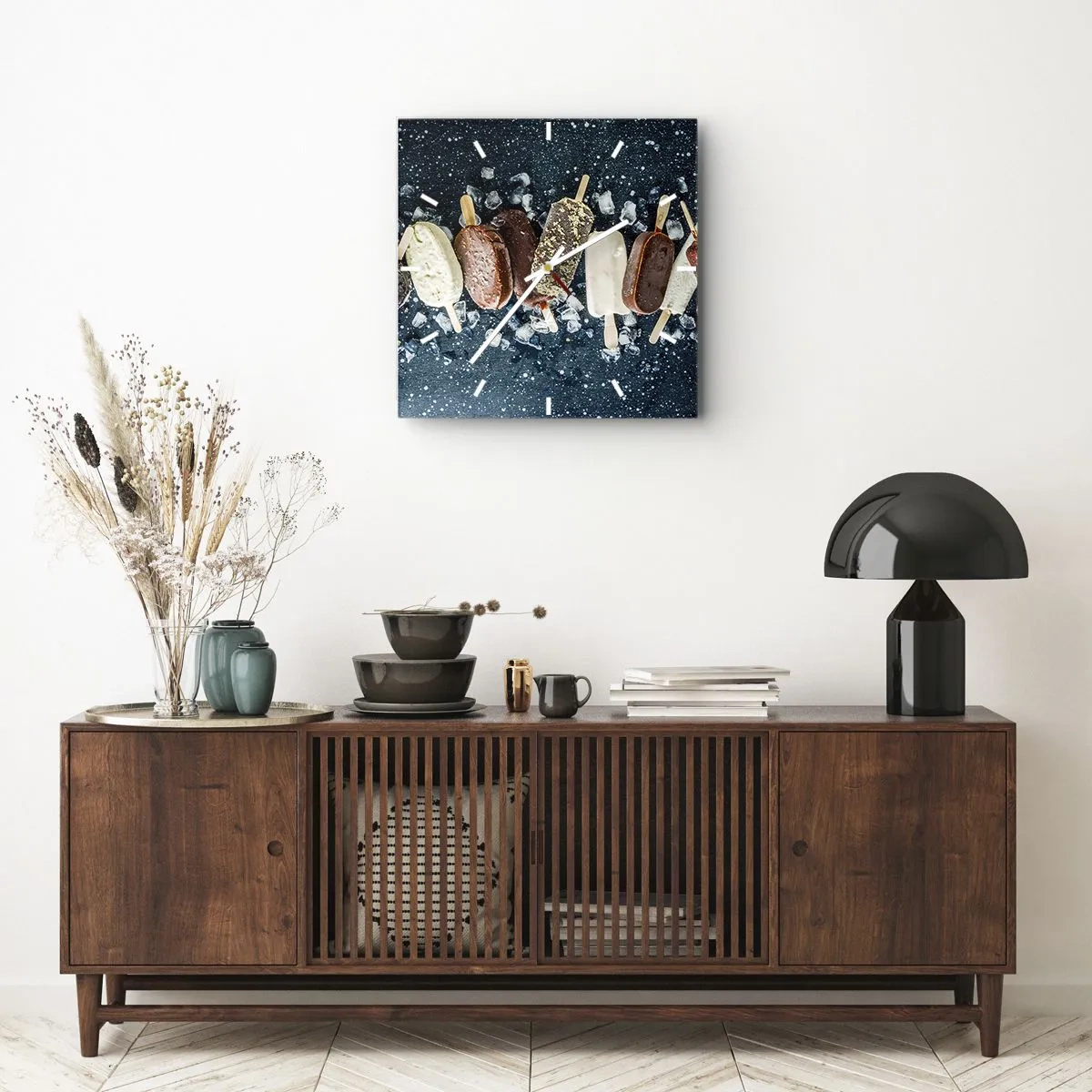 Reloj de pared - Reloj de vidrio - El sabor del verano caluroso - 40x40 cm