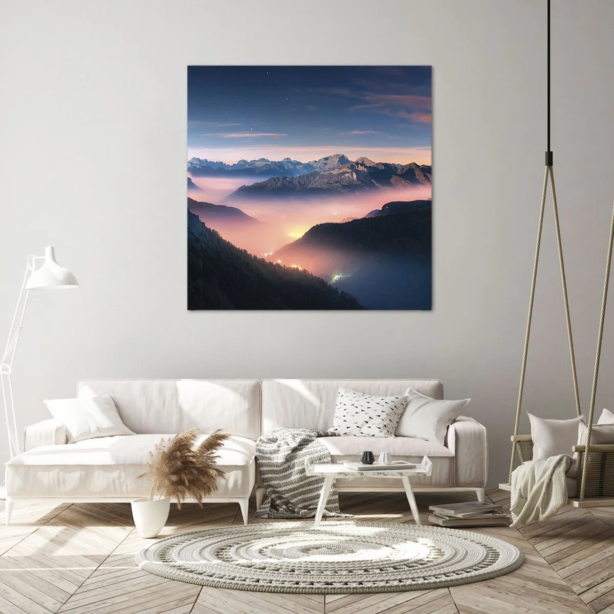 Cuadro sobre lienzo - Impresión de Imagen - Luz en los valles - 30x30 cm
