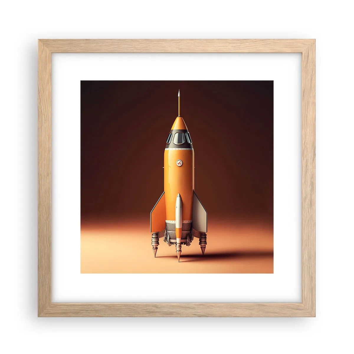 Póster en marco roble claro - Comienza con un sueño - 30x30 cm