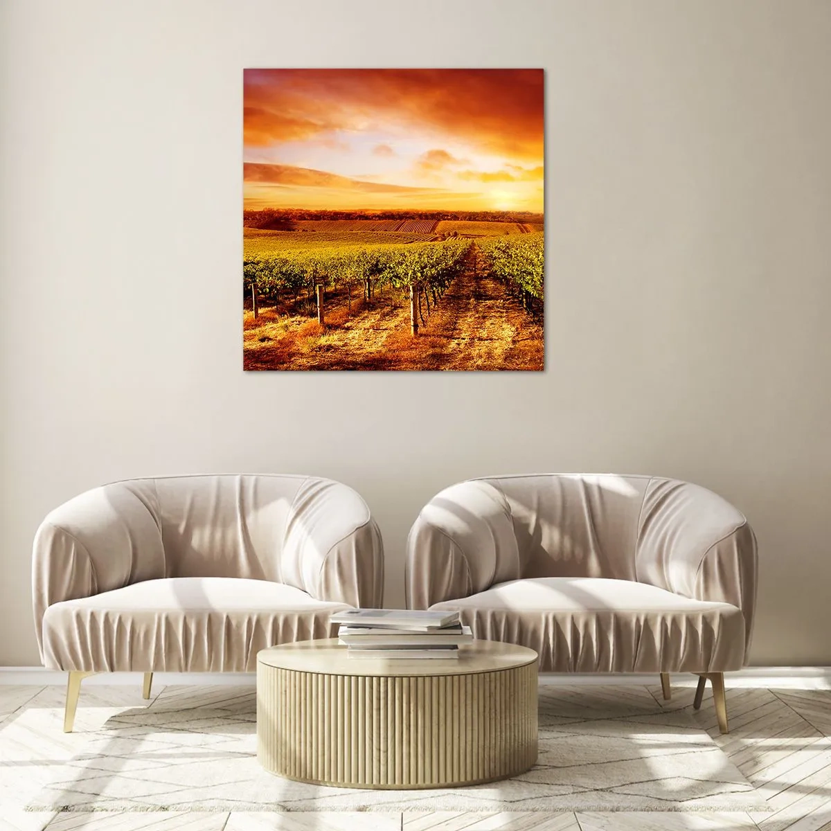 Cuadro sobre vidrio - Impresiones sobre Vidrio - Delicadamente afrutado con un toque de sol - 30x30 cm