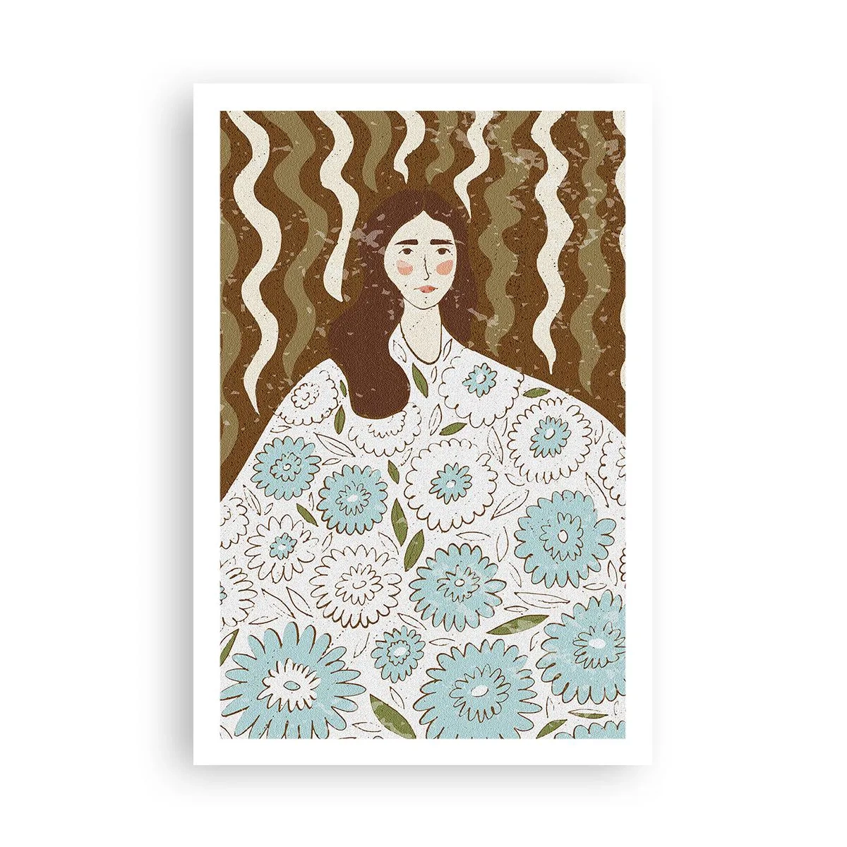 Póster - Retrato con túnica de flores - 61x91 cm
