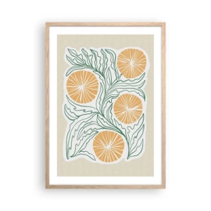 Póster en marco roble claro - Étnico con un toque de abstracción - 50x70 cm