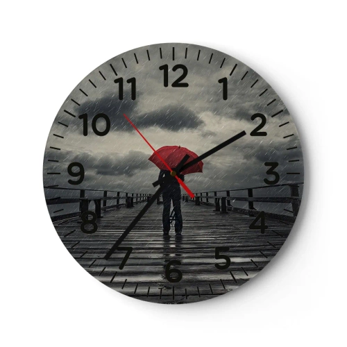 Reloj de pared - Reloj de vidrio - No importa que llueva - 30x30 cm