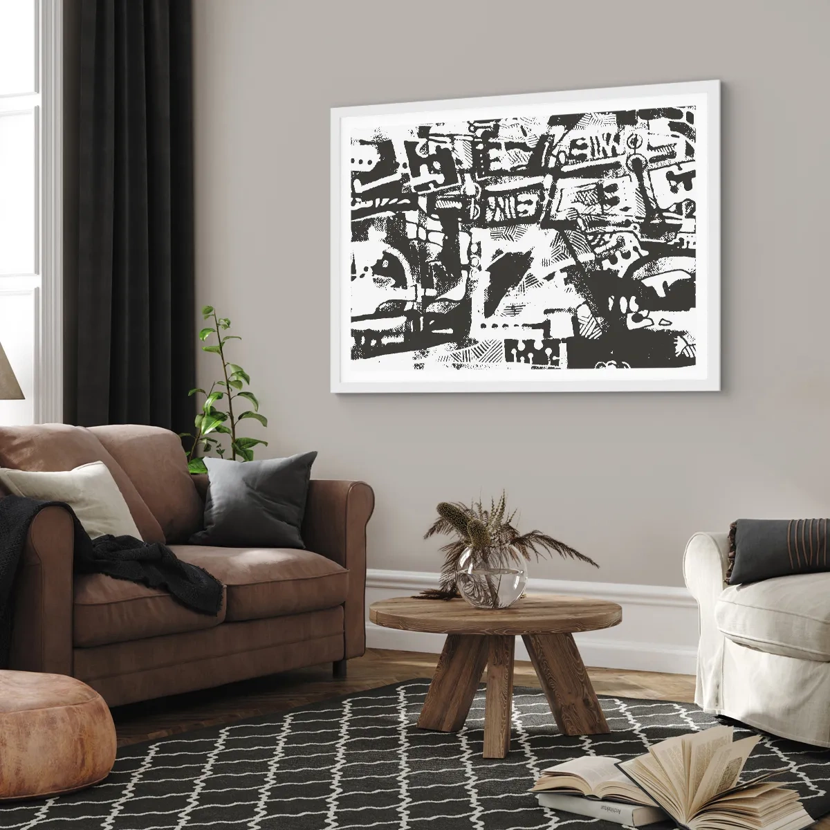 Póster en marco blanco - ¿Orden o caos? - 70x50 cm