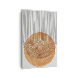 Cuadro sobre lienzo - Impresión de Imagen - Composición geométrica con círculos y líneas en colores cálidos. - 80x120cm - Una composición soleada - Decoración de pared moderna para salón y dormitorio ARTTOR