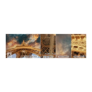 Muestra de fotomural Premium Canvas - Mientras la humanidad alcanza el cielo - Torre Eiffel, Arquitectura, París - 100x30 cm