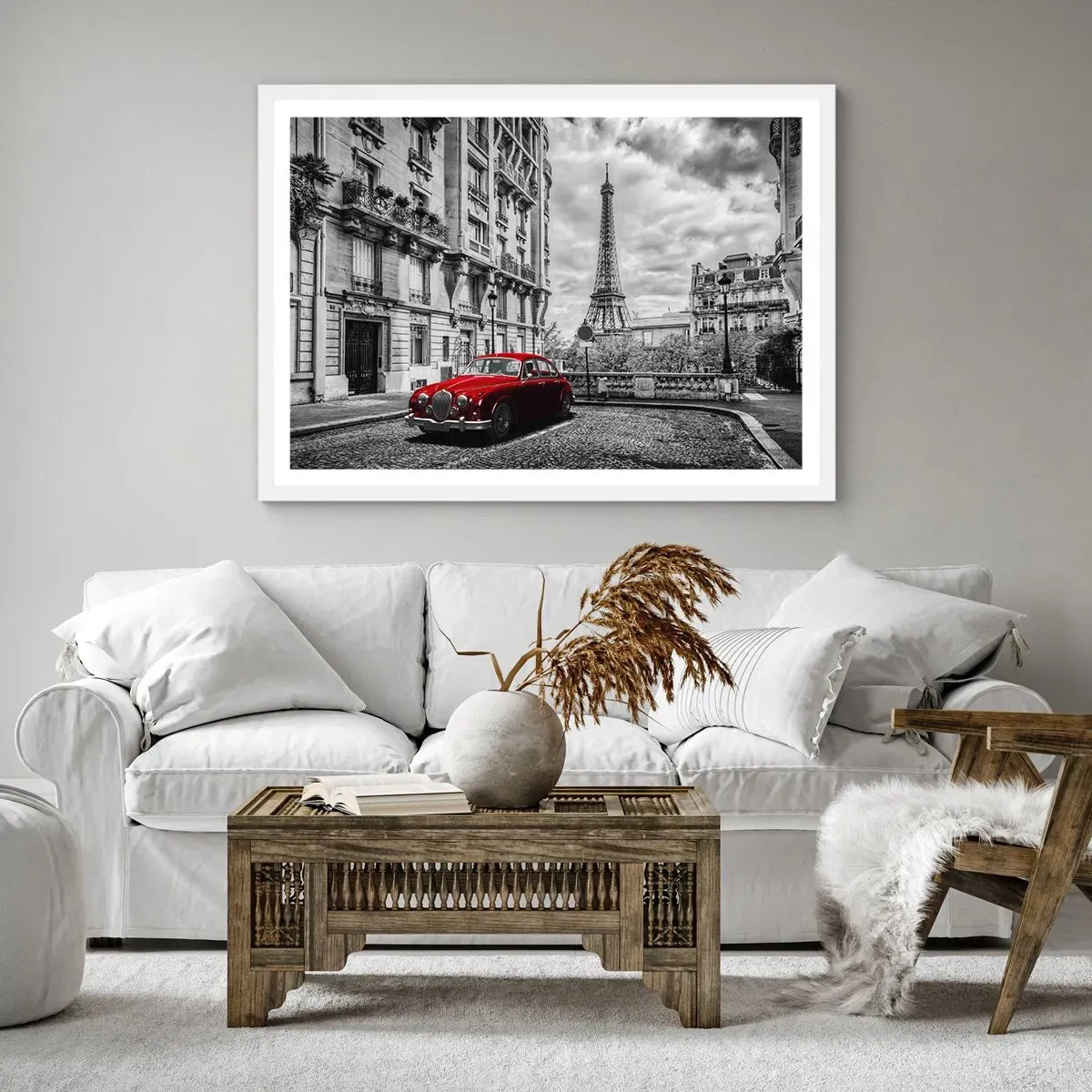 Póster en marco blanco - Un depredador en la ciudad - 100x70 cm