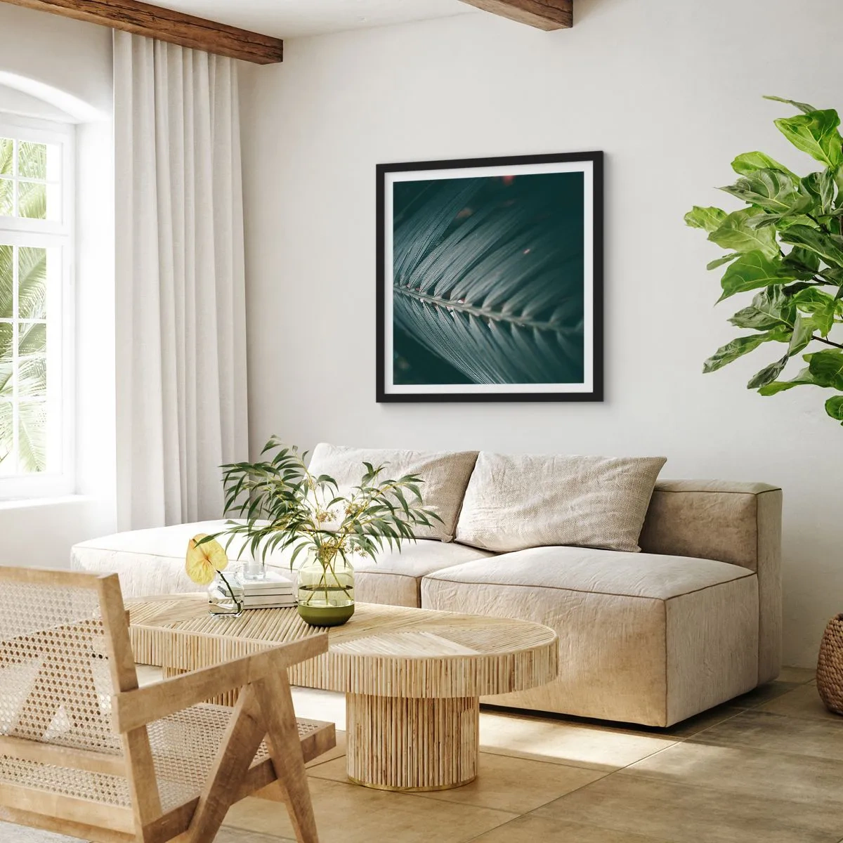 Póster en marco negro - La precisión de la naturaleza - 40x40 cm