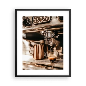 Póster en marco negro - El resplandor del café - 40x50 cm