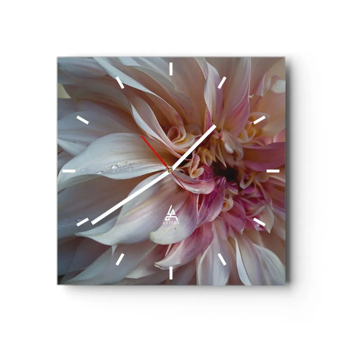 Reloj de pared - Reloj de vidrio - Frescura floreciente - 40x40 cm