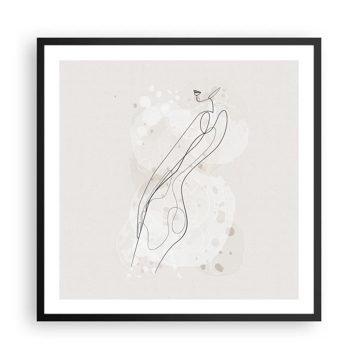 Póster en marco negro - Una mirada no dice nada y al mismo tiempo lo dice todo - 60x60 cm