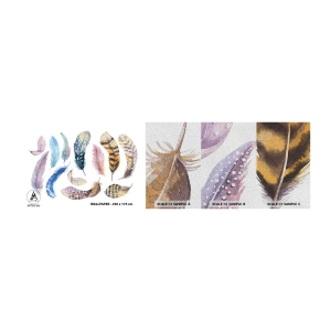 Muestra de fotomural Premium Sand - Ligero, colorido y multicolor - plumas de ave, Aves, Gráficos - 100x30 cm