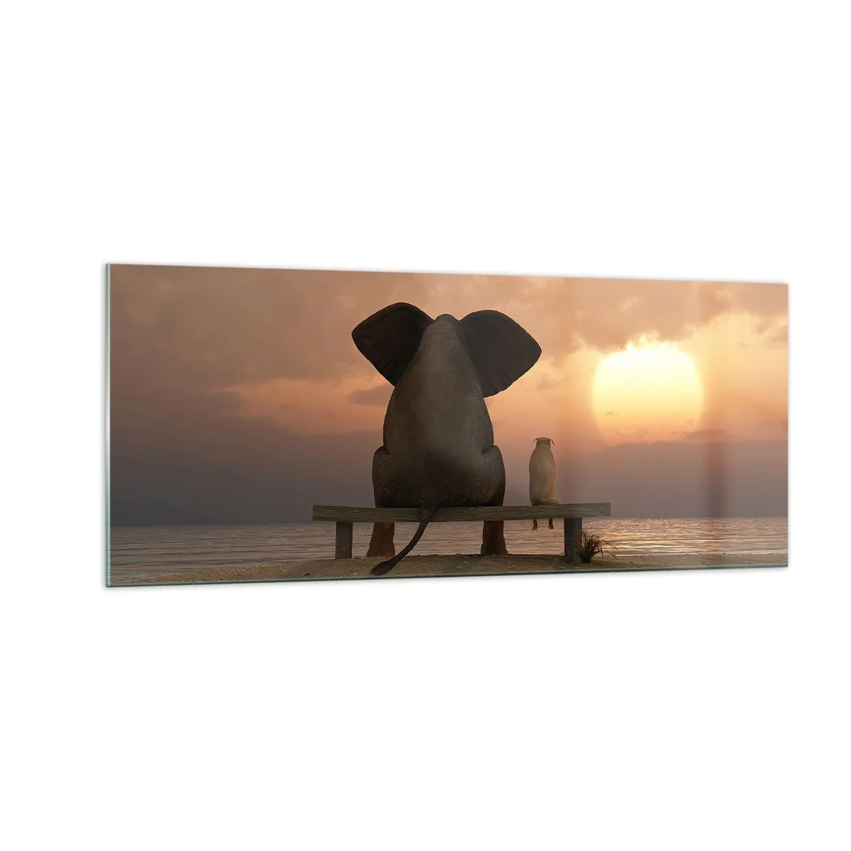 Cuadro sobre vidrio - Impresiones sobre Vidrio - Es bueno estar en silencio juntos - 100x40 cm