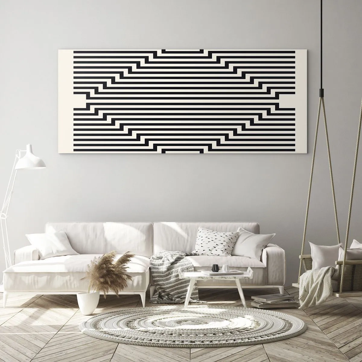 Cuadro sobre vidrio - Impresiones sobre Vidrio - Ilusión geométrica - 100x40 cm