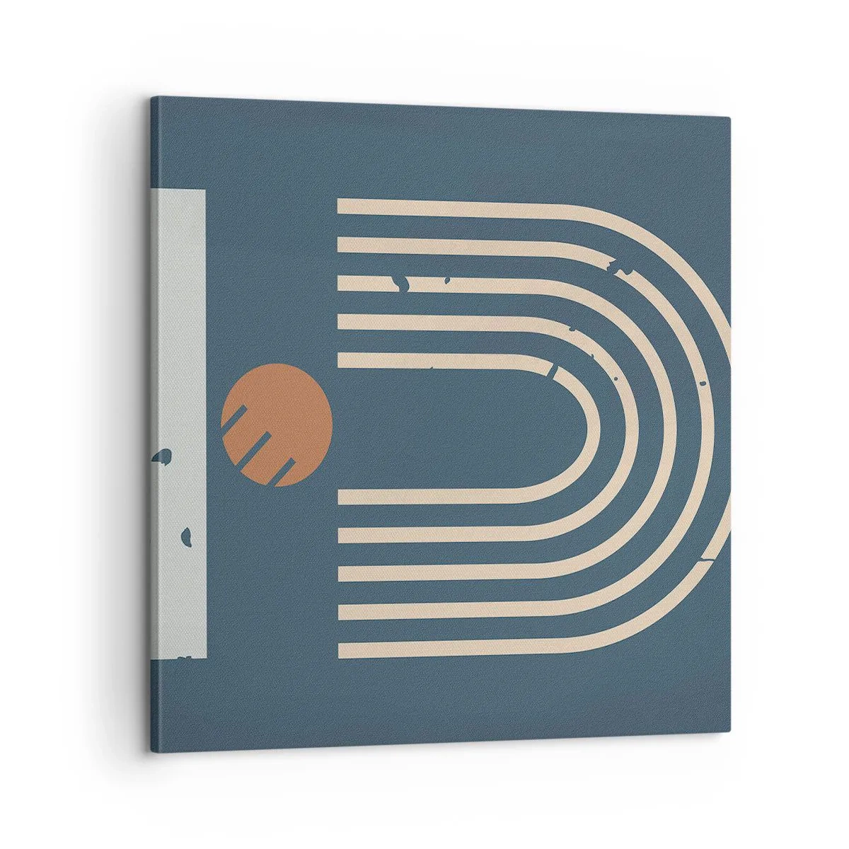 Cuadro sobre lienzo - Impresión de Imagen - Geometría sobre azul marino - 60x60 cm