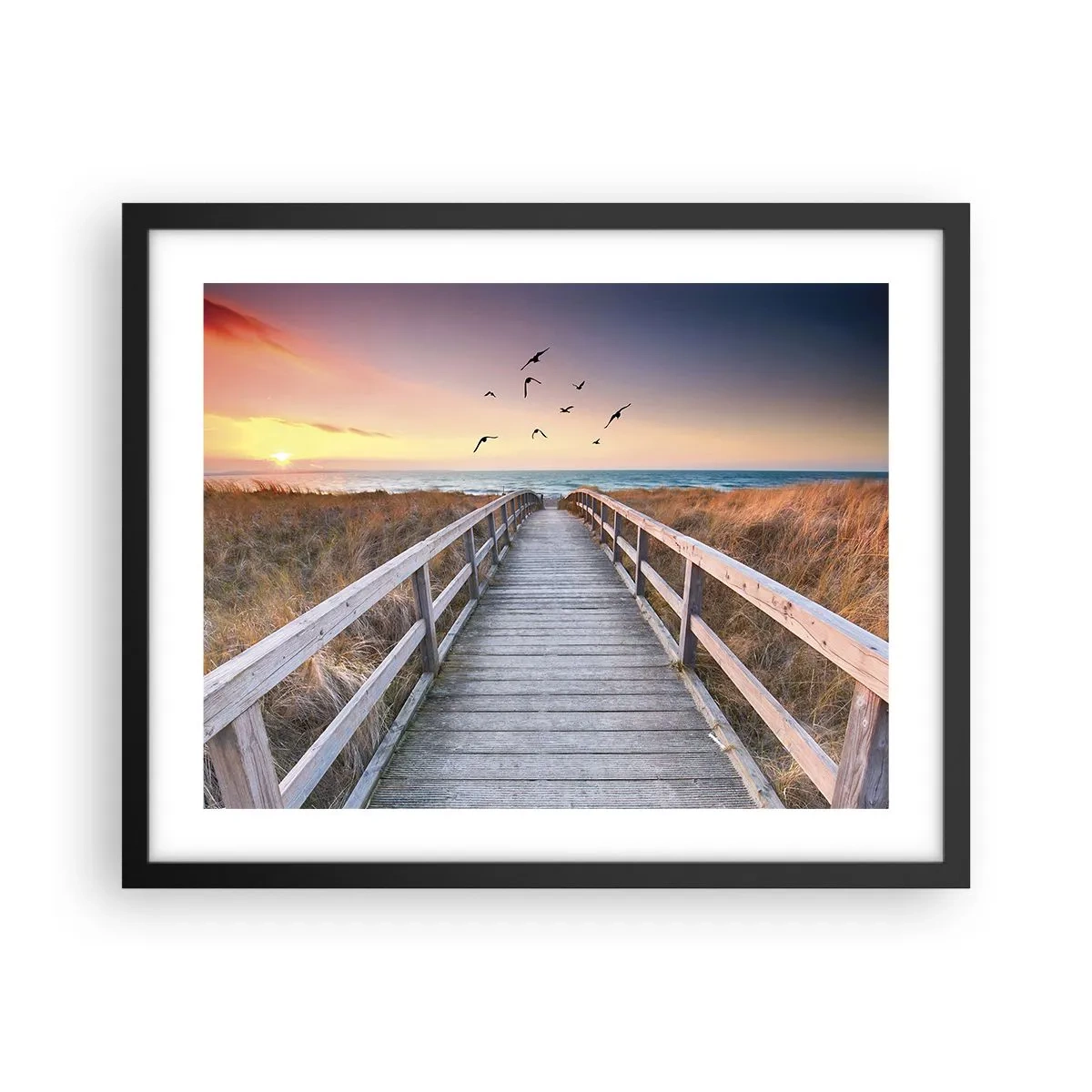 Póster en marco negro - Camino a lo desconocido - 50x40 cm