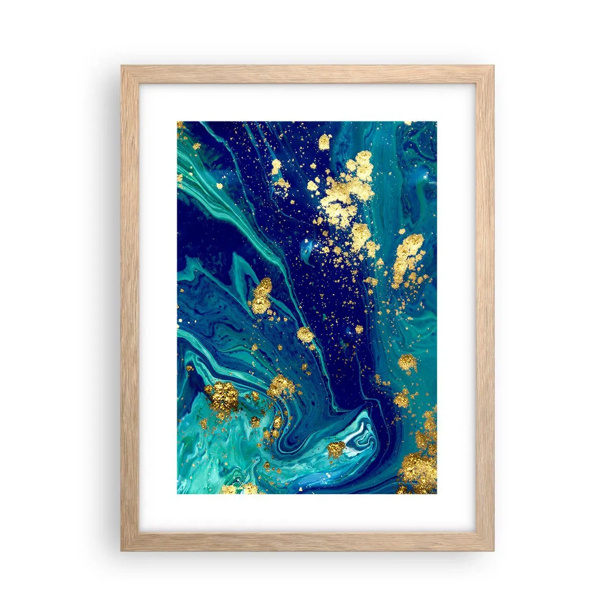 Póster en marco roble claro - Pétalos de sol - 30x40 cm