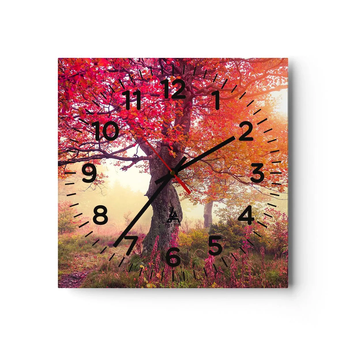 Reloj de pared - Reloj de vidrio - Un frenesí de floración - 40x40 cm
