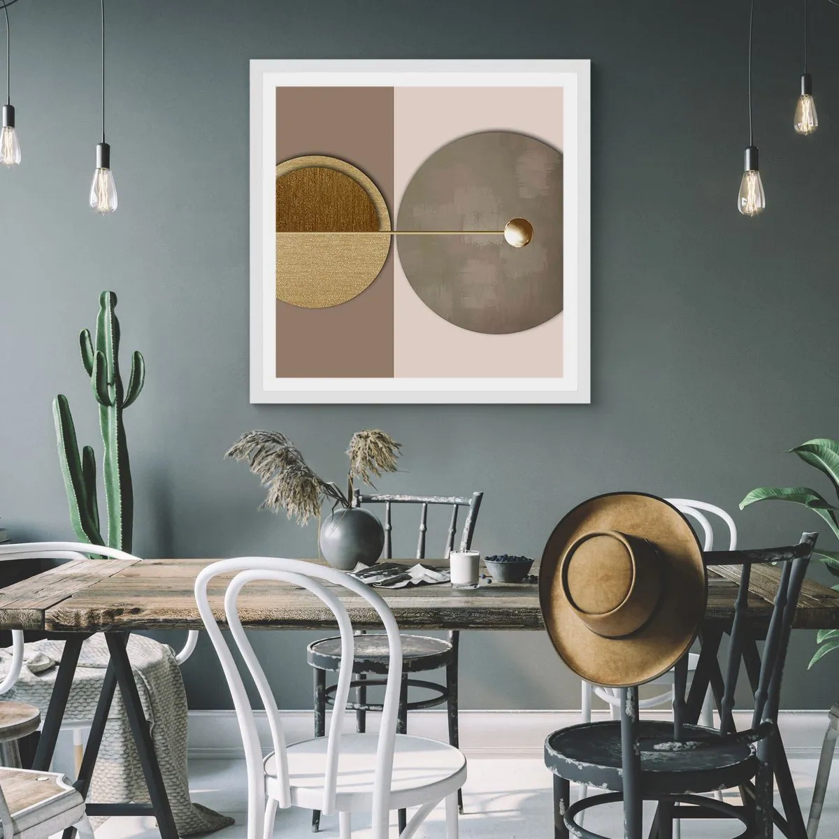 Póster en marco blanco - Equilibrio perfecto - 60x60 cm