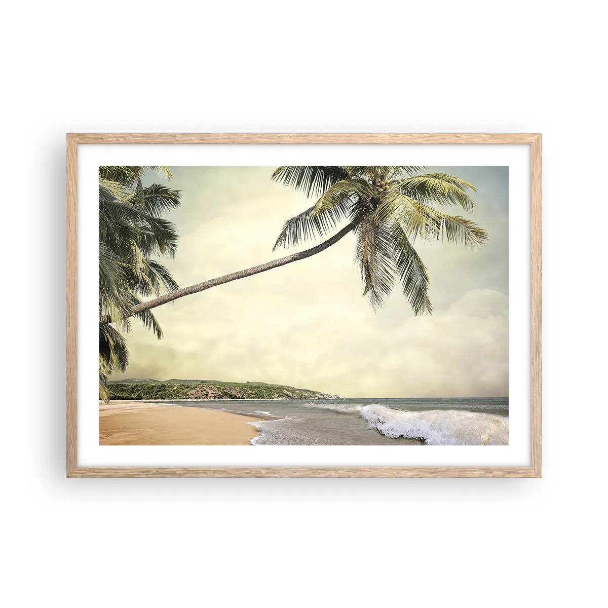 Póster en marco roble claro - Sueño tropical - 70x50 cm