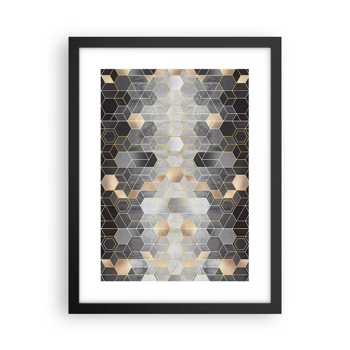 Póster en marco negro - Composición de diamantes - 30x40 cm