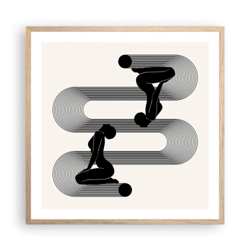 Póster en marco roble claro - Simetría sensual - 60x60 cm