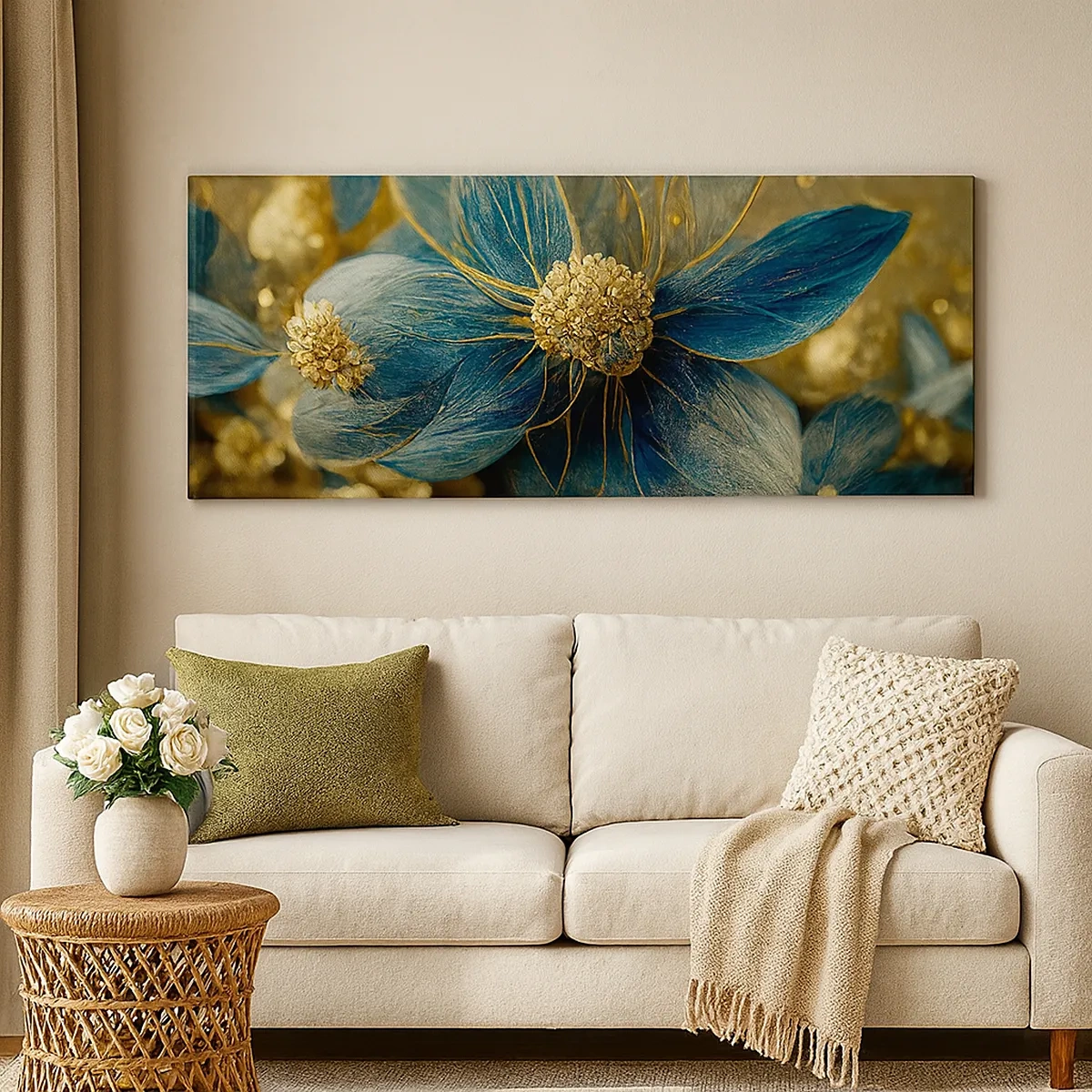 Cuadro sobre lienzo - Impresión de Imagen - Flor de oro - 30x30 cm