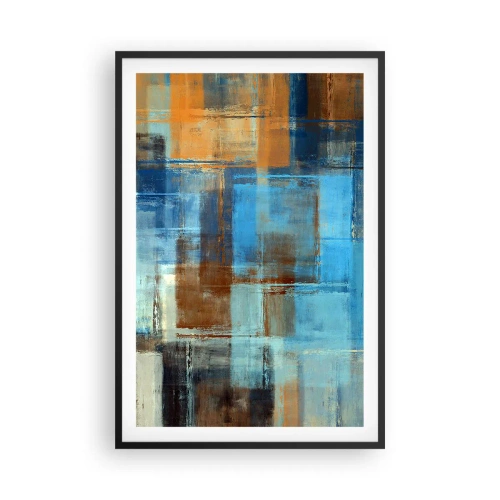 Póster en marco negro - A través del velo azul - 61x91 cm