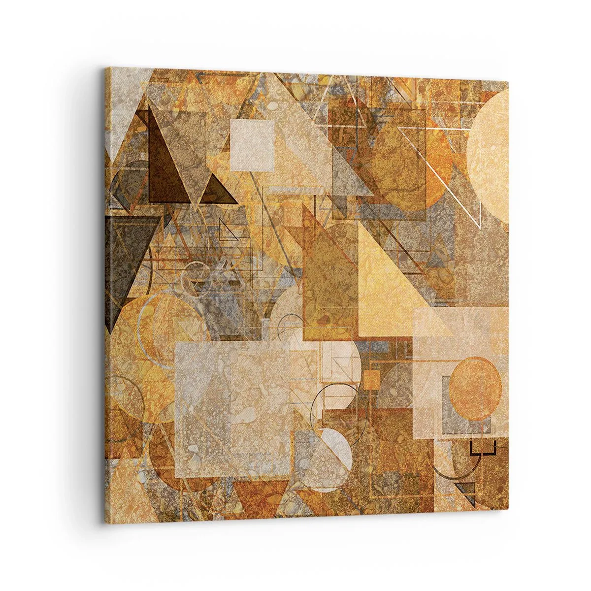 Cuadro sobre lienzo - Impresión de Imagen - Estudio cubista en bronce - 60x60 cm