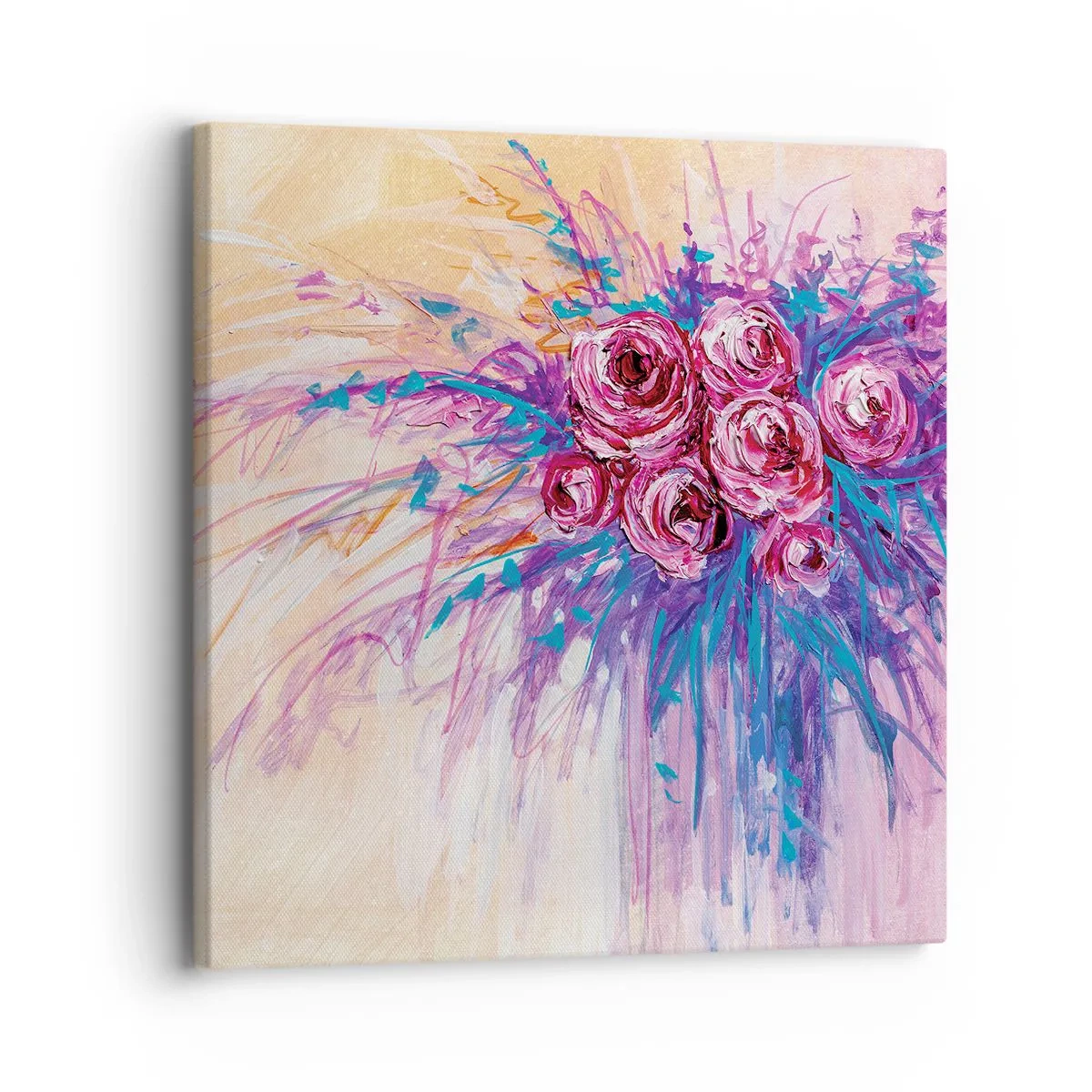 Cuadro sobre lienzo - Impresión de Imagen - Fuente de rosas - 30x30 cm