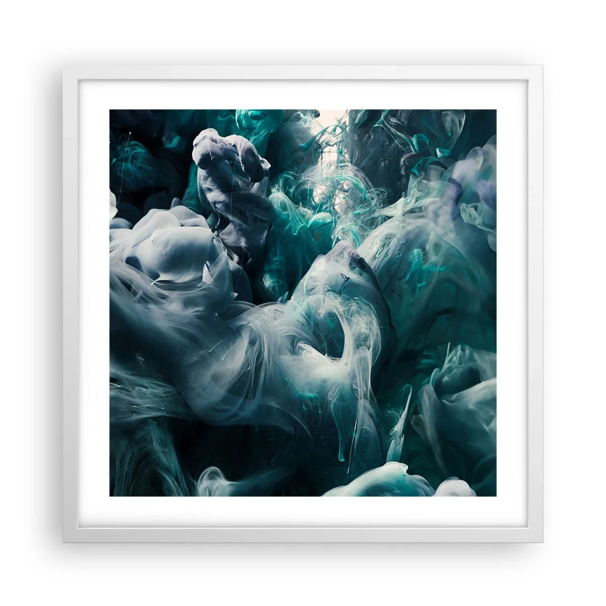 Póster en marco blanco - Un movimiento de color - 50x50 cm