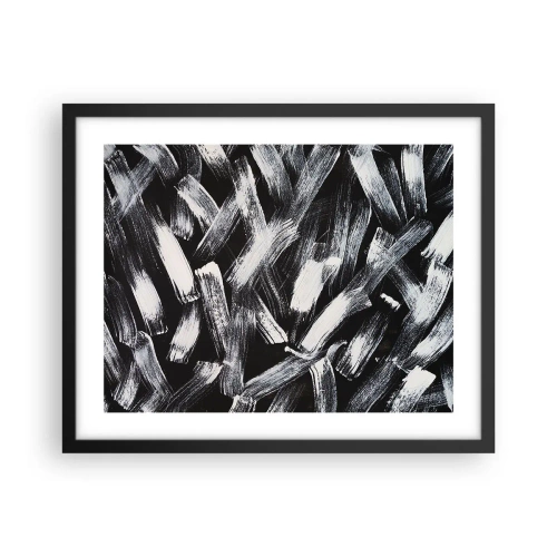 Póster en marco negro - Abstracción en el espíritu industrial - 50x40 cm