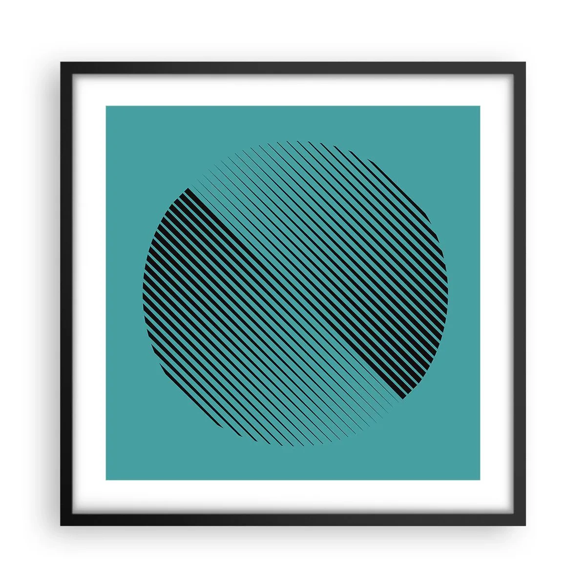 Póster en marco negro - El círculo: una variación geométrica - 50x50 cm