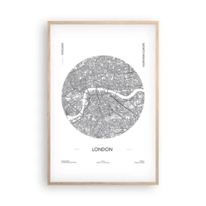 Póster en marco roble claro - Anatomía de Londres - 61x91 cm