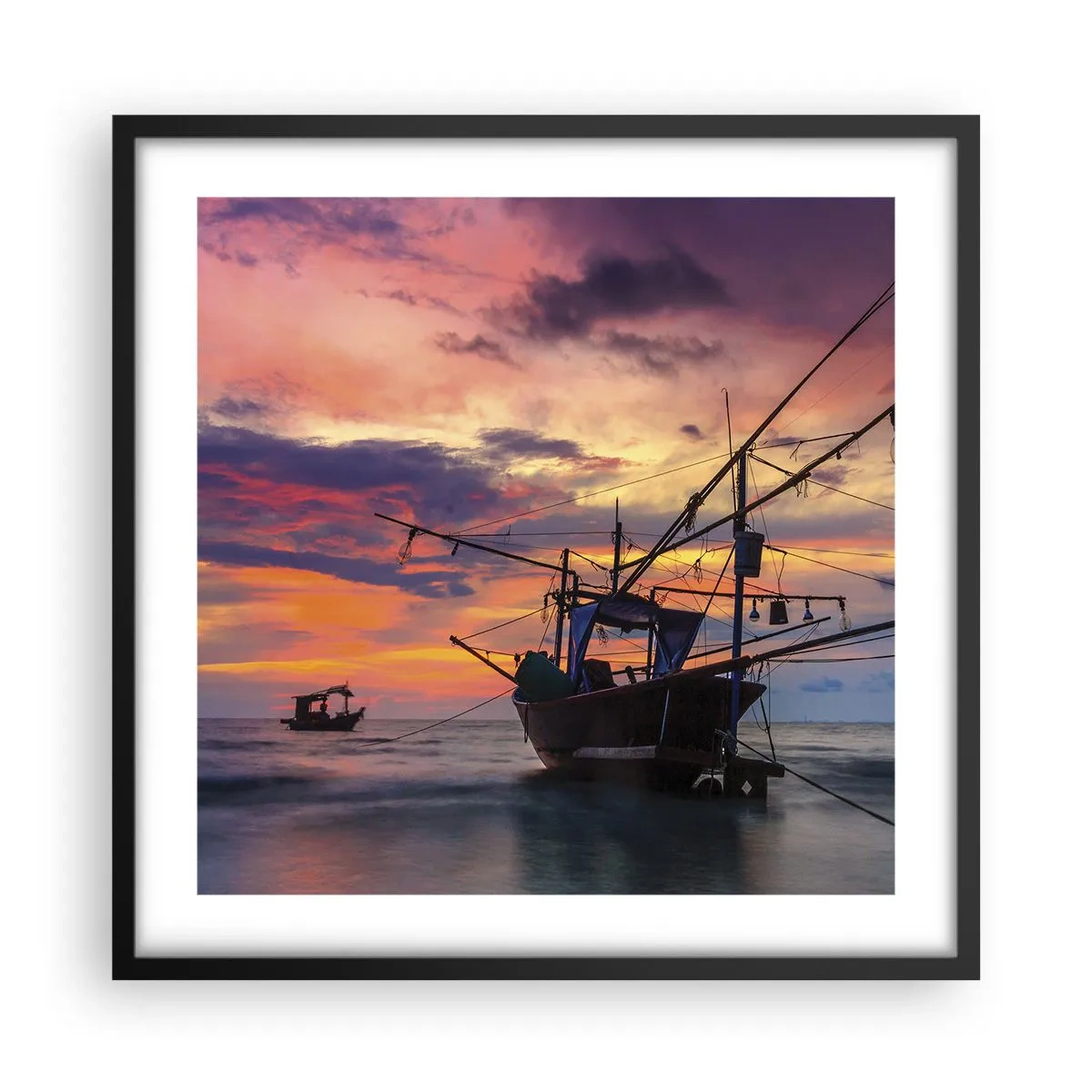 Póster en marco negro - Una noche exótica - 50x50 cm