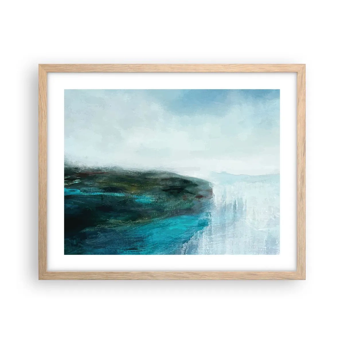 Póster en marco roble claro - Abstracción marina - 50x40 cm