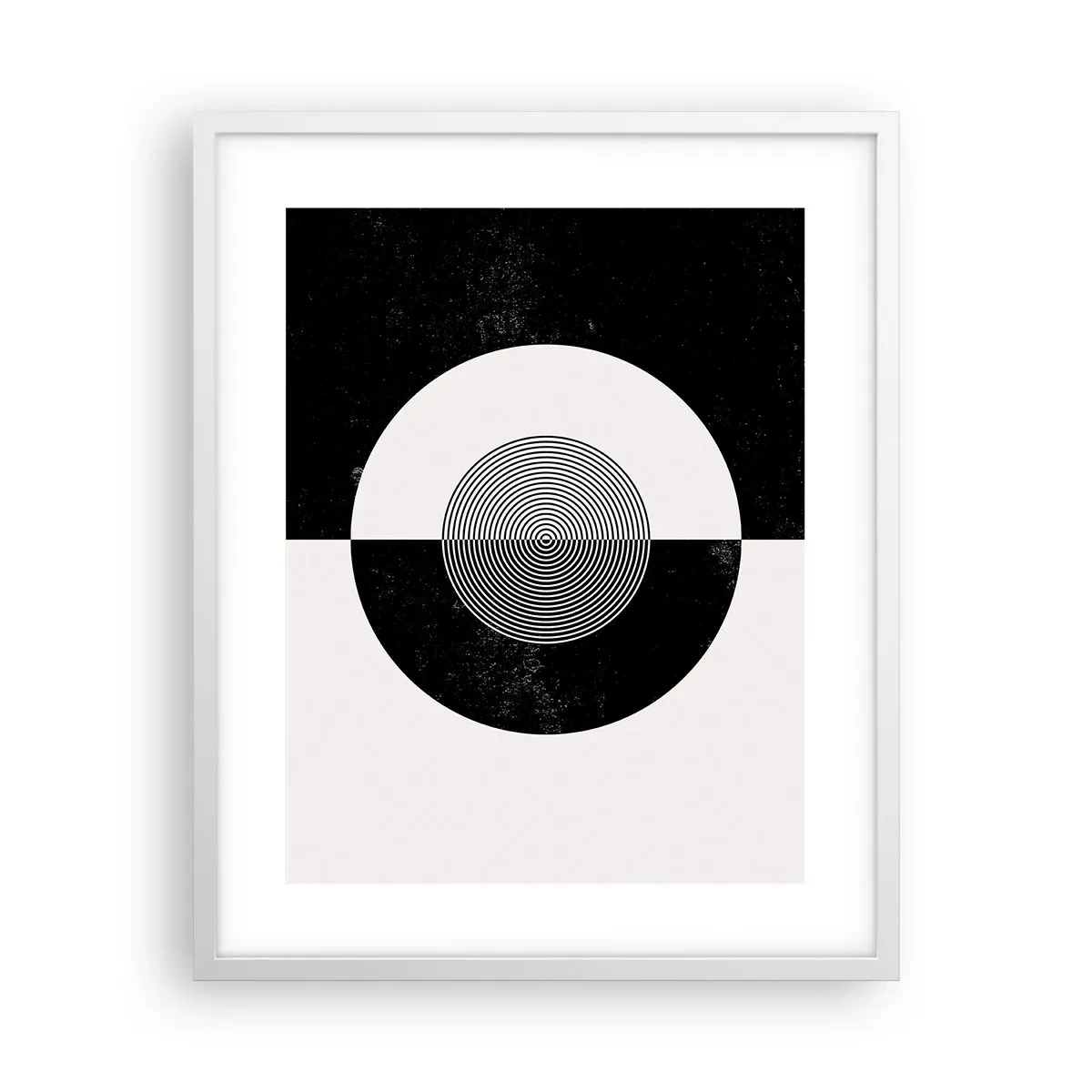Póster en marco blanco - Armonía en blanco y negro - 40x50 cm