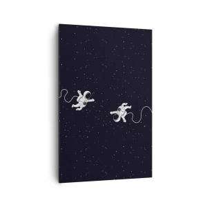 Cuadro sobre lienzo - Impresión de Imagen - Astronautas flotando en el espacio con un telón de fondo de estrellas. - 80x120cm - Danza cósmica - Decoración de pared moderna para salón y dormitorio ARTTOR