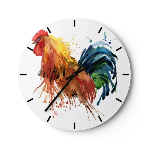 Reloj de pared - Reloj de vidrio - Un manto real, un orgullo real - 40x40 cm