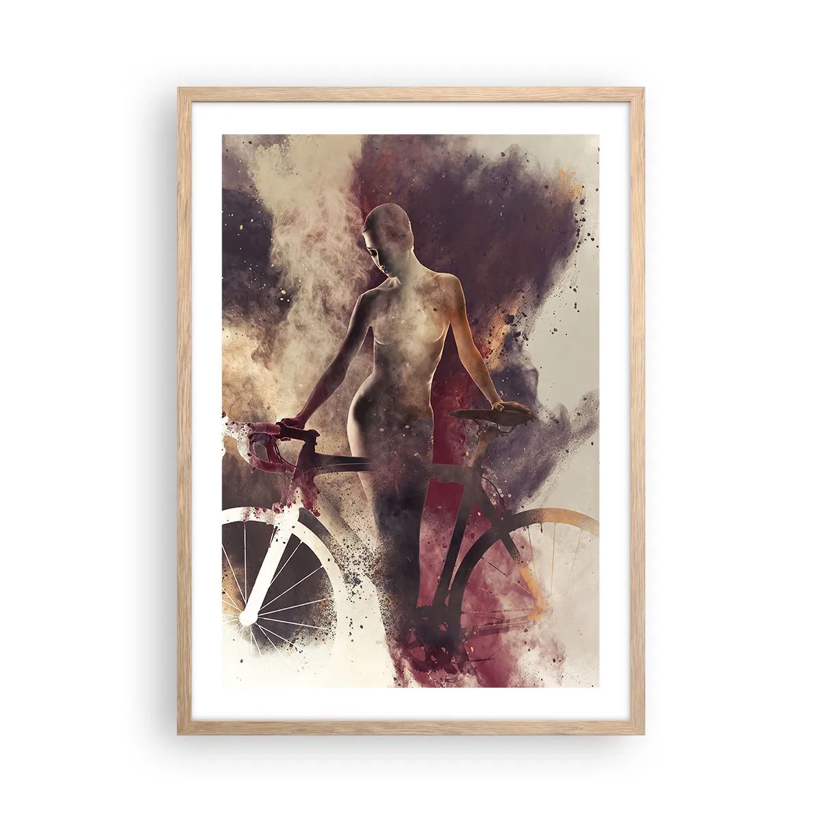 Póster en marco roble claro - En las formas de mármol un alma ciclista - 50x70 cm