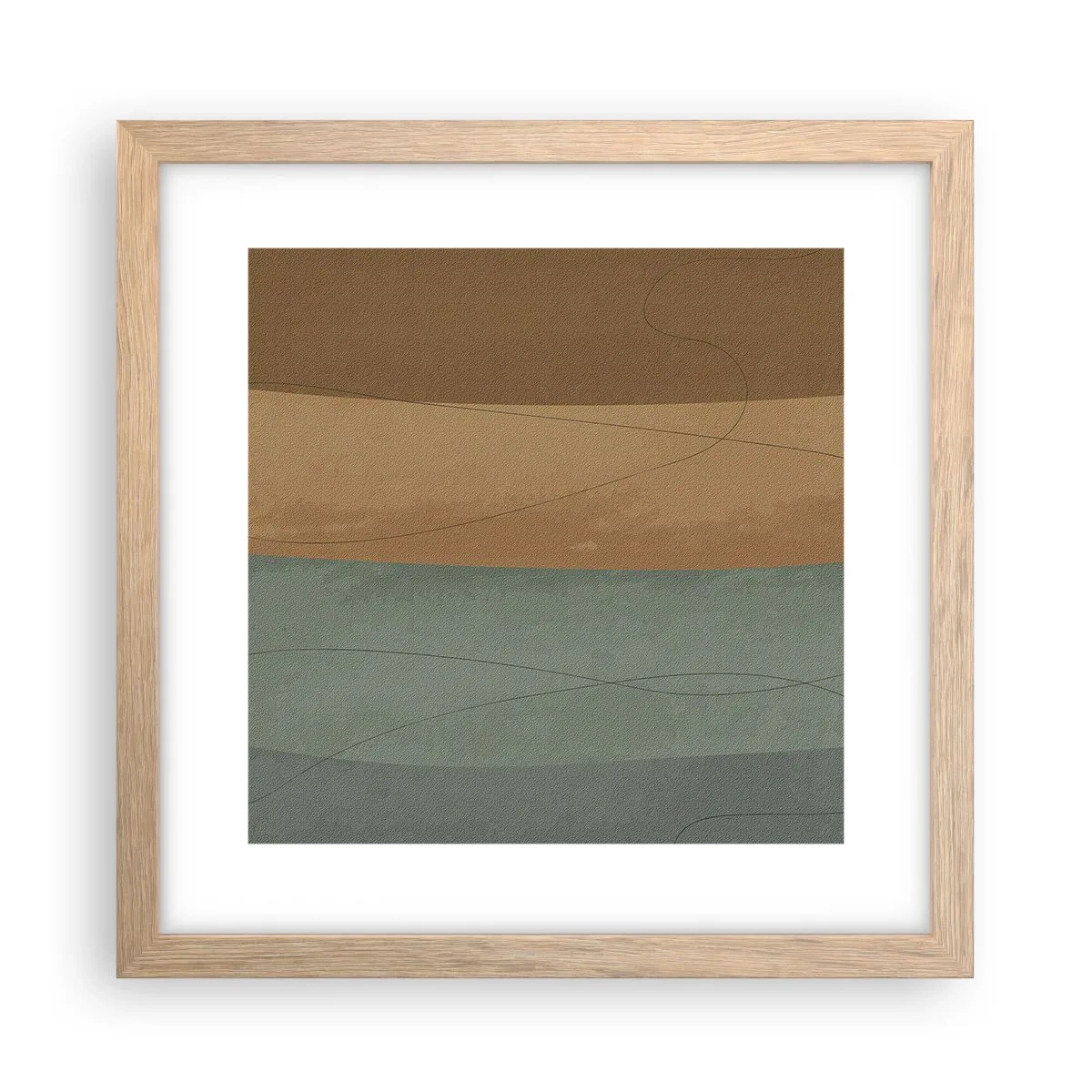 Póster en marco roble claro - Composición horizontal - 30x30 cm