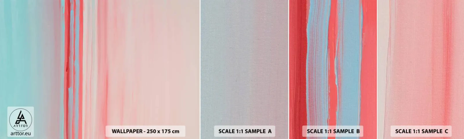 Muestra De Fotomural Standard Eco - Abstracción al amanecer - Pastel, minimalista, Pedazo - 100x30 cm