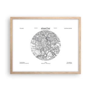 Póster en marco roble claro - Anatomía de Cracovia - 50x40 cm